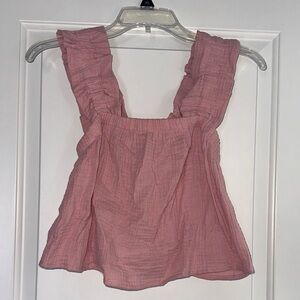 Chic Pink Ruffled Crop Top